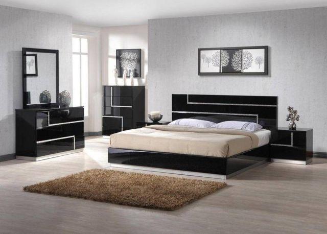 Lucca 5pc King Size Bedroom Set in Black Finish