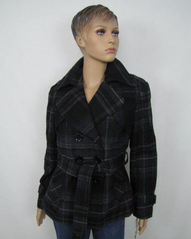 MAC Plaid Double Breasted Belted Wool Coat NEW