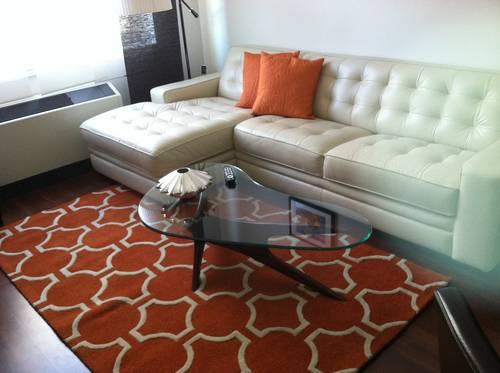 Macy's Cream Leather Chaise Sectional - IMPECCABLE CONDITION