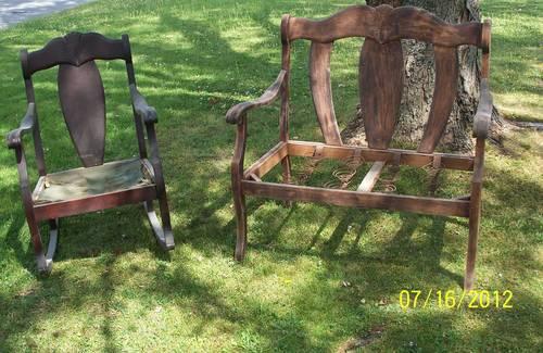 Matching Antique Rocking Chair and Love Seat