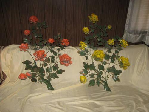 Metal Floral Vintage Wall Decorations Pair NICE Staten Island 10314