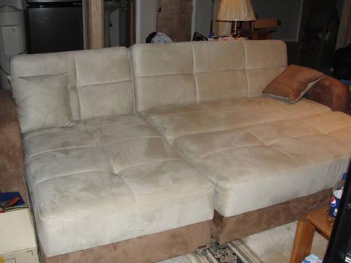 microfiber couch with ottomon