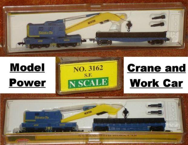 MODEL POWER - CRANE and WORK CAR SET - N TRAIN