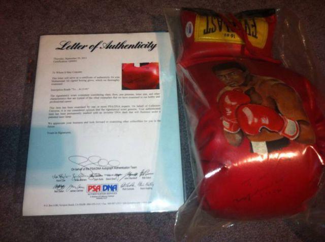 Muhammad Ali 2 signed painted portrait PSA/DNA certificate