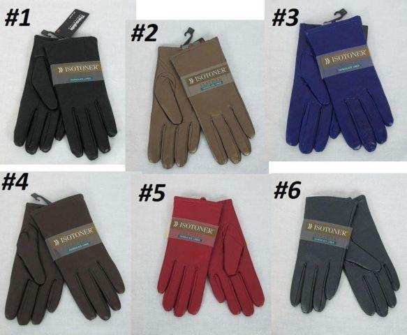Natural Leather Thinsulate Lined Woman's Gloves Isotoner NEW