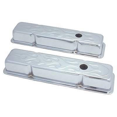 New Spectre Valve Covers Flamed SB Chevy Short Chrome
