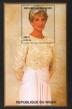 Niger Princess Diana 8 Souvenir Sheets