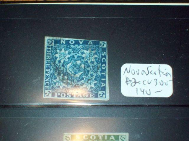 NOVA SCOTIA SCOTT# 2 USED SCV $300. PRICE $140 (stamps)