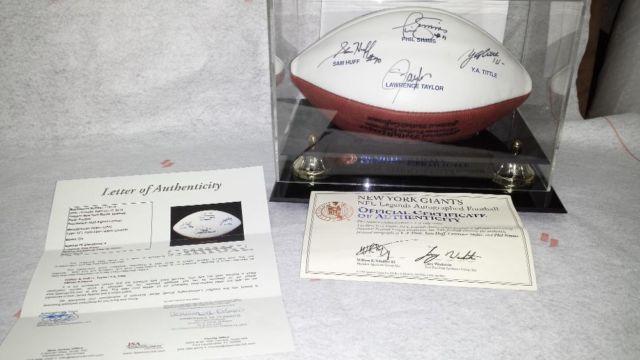 NY Giants HOF NFL Legends Football JSA certified!!