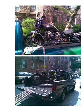 NYC Queens ,Brooklyn Motorcycle towing + repairs in real shop