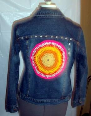 One of a kind fun hippie recycled denim jackets for a cause