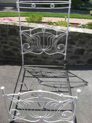 Ornate Shabby Chic Cast Iron Bed
