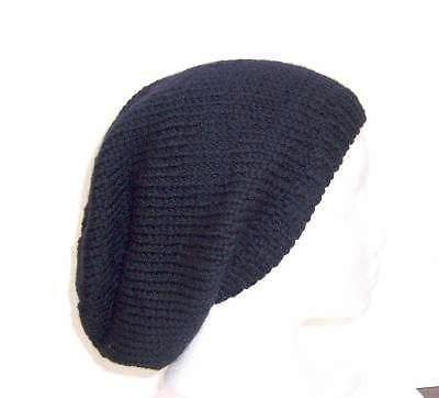 Oversized wool hat, hand knitted, size large