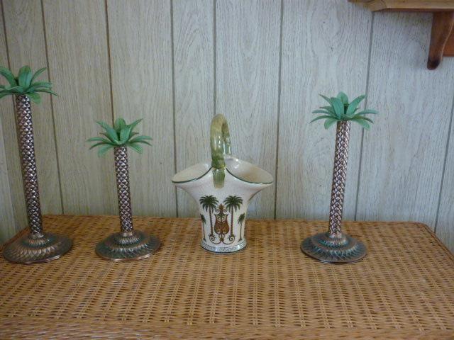 Palm tree candle holders + more