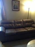 Practically New Full Size Couch-Taupe/beige leather like material