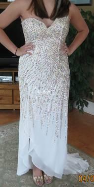 Prom Dress - White w/sequins