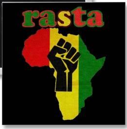 Rasta Black Power Fist Over Africa Button Square or Round