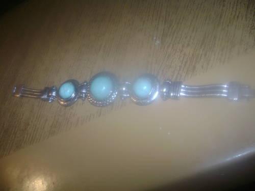 Real Turquoise, silver plated Bracelet