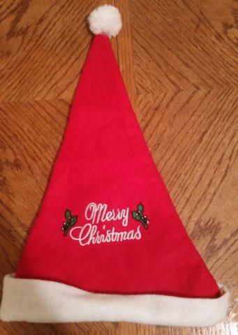 Red White Merry Christmas Holidays Santa Claus Clothes Hat