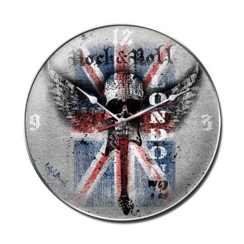 Rock n Roll London Winged Skull Wall Clock - NEW from dealer