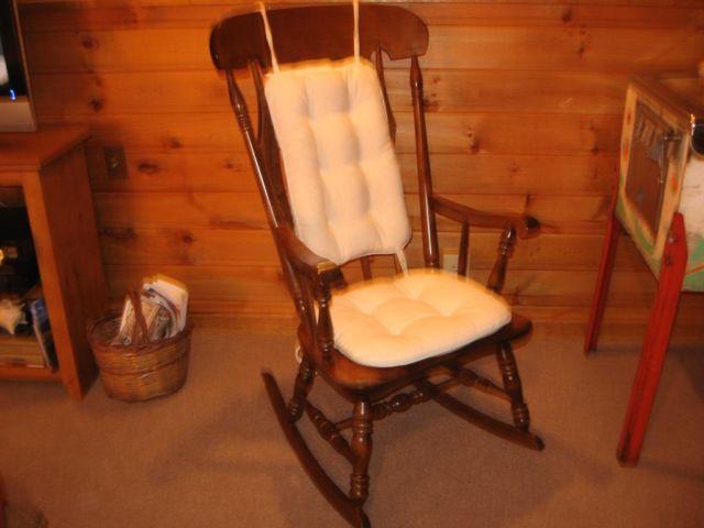 Rocking chair with back and seat pads
