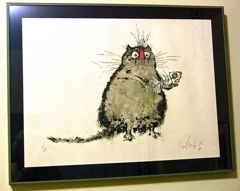 RONALD SEARLE PRINT - SIGNED & DATED 1968