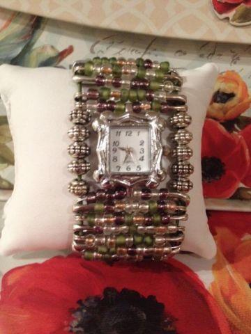 Safety Pin and Bead Watch