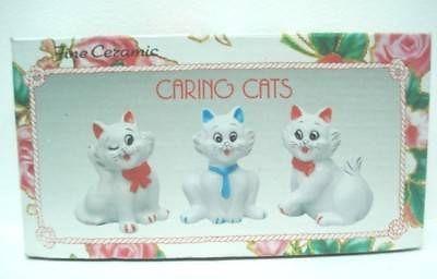 Set/3 Ceramic Porcelain Cats New in Box Approx 2.5