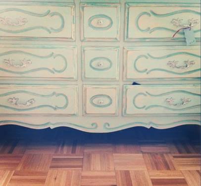 Shabby Chic - Aqua Blue Vintage French Dresser