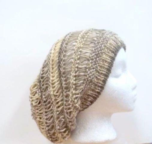 Slouchy beanie hat open weave oversized hat extra large size