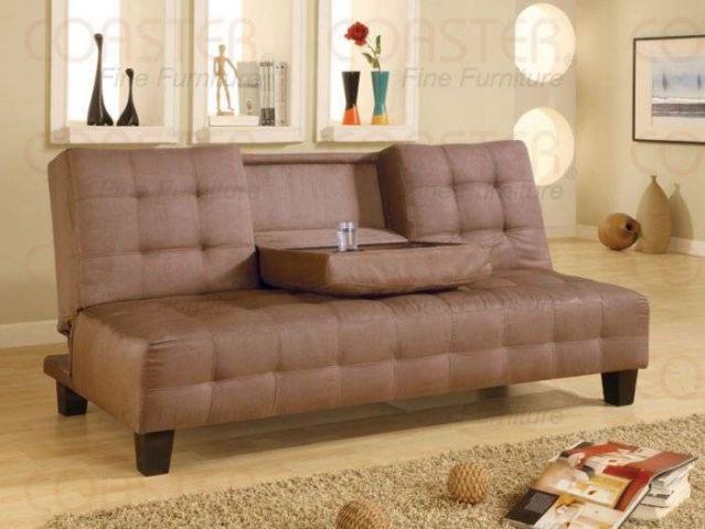 Sofa Bed in Tan Color Microfiber by Coaster Furniture 300154