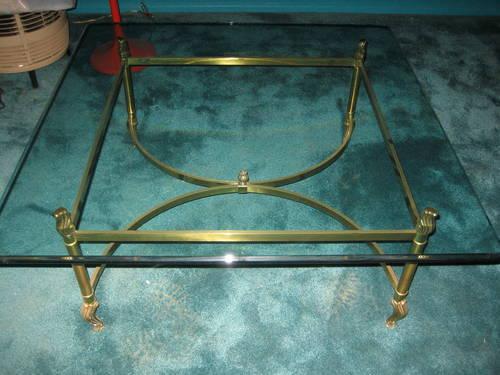 Solid Brass and Glass Coffee Table