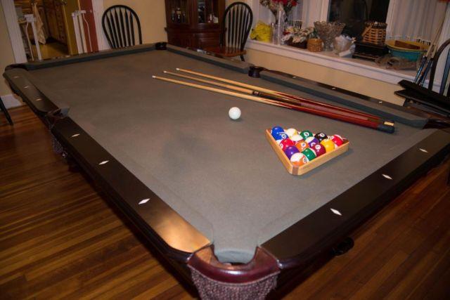 Solid Cherry Pool Table with Accessories