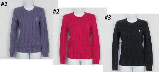 Sweater Crewneck Ralph Lauren Sport Womens Cotton NEW