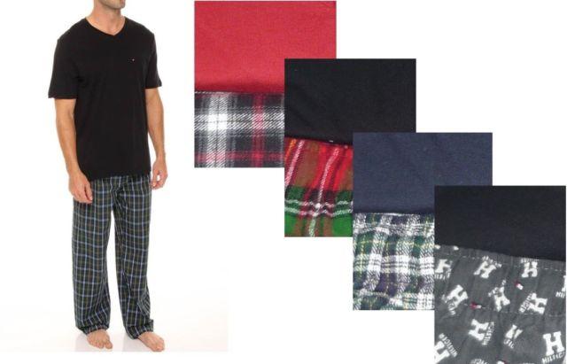 Tommy Hilfiger Pijama Set Single-button Short Sleeve Tee Men's NEW