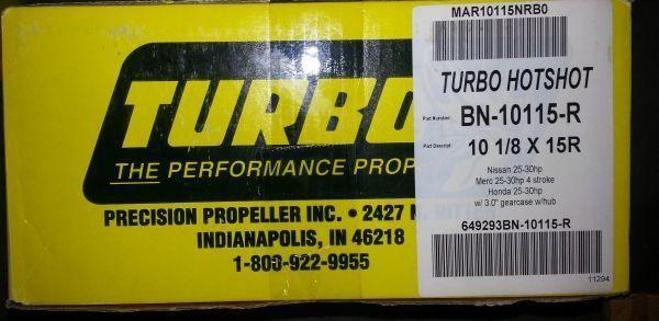 Turbo Hot Shot Stainless Steel Boat Propeller 10 1/8 x 15R BN-10115-R