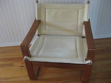 two Danish teak sling chairs (solid teak!)