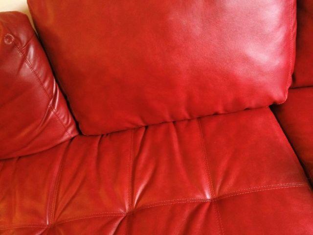 Used Leather Red Sectional Couch (Large)