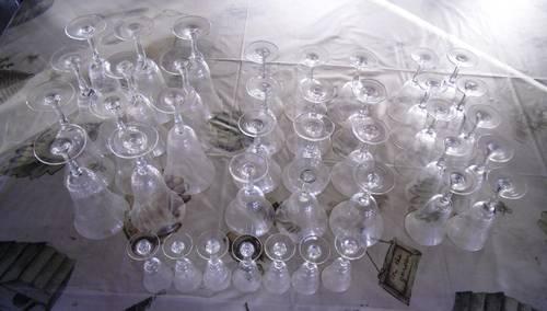 Very Elegant 40 pieces of Stemware, 4 different sizes Very old & fragi