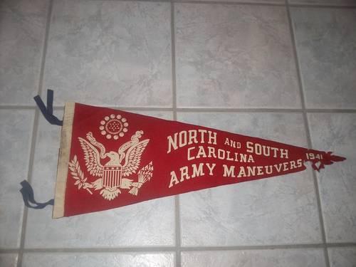 Vintage 1941 North and South Carolina Army Maneuvers Felt Pennant