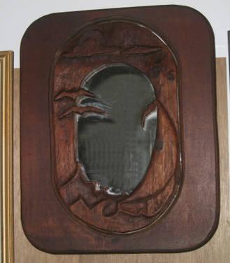 Vintage Dark Wood Framed Mirror