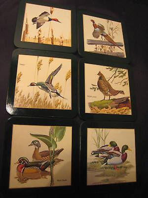 Vintage in Color Game Birds Coasters made in England