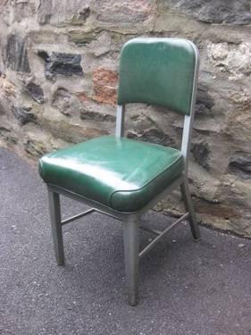 Vintage Metal Chair in Green (2 available)