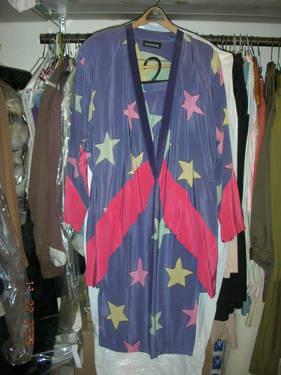 Vintage Mosswear 2 pc Topical Evening Siilk Kimono top & skirt