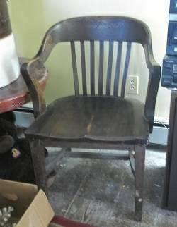 Vintage Oak Old Wood Barrister Chair