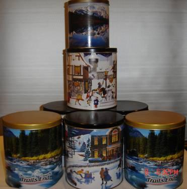 VINTAGE SUPPORT YOUR SCOUTS TRAILS END COOKIE OR POPCORN CAN