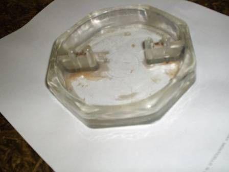 VINTAGE TRAVELODGE CLEAR GLASS 4 BUTT ASHTRAY
