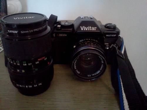 Vivitar 35mm Film SLR Camera w/ 28-70mm zoom lens AND Pentax 50mm