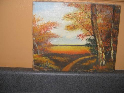 Walt Kuhn, landscape and trees, 9x10 oil/cavas painting