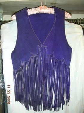 Western Style Fringe Suade Vest Deep Purple Ladies 6/8